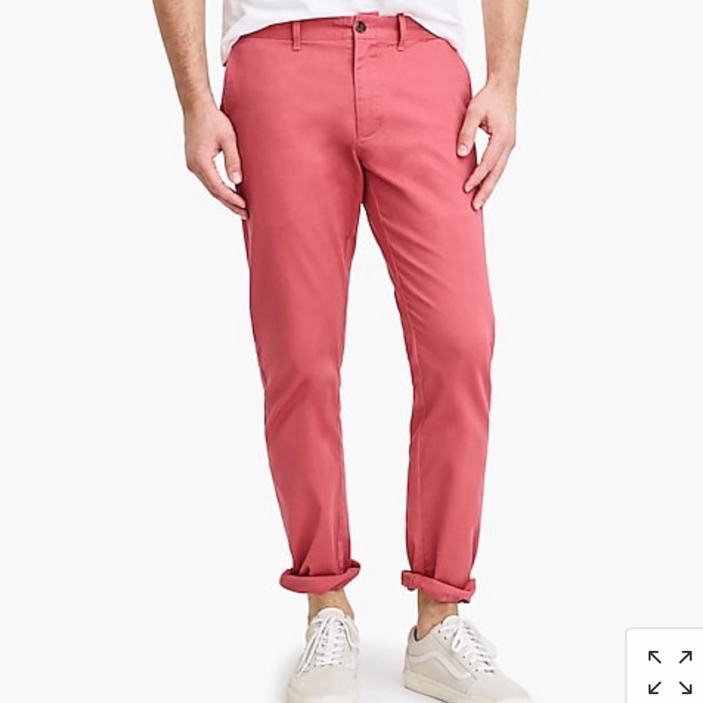 NWT, J.Crew Men’s Slim, Flex Red Khaki Pant 33/32